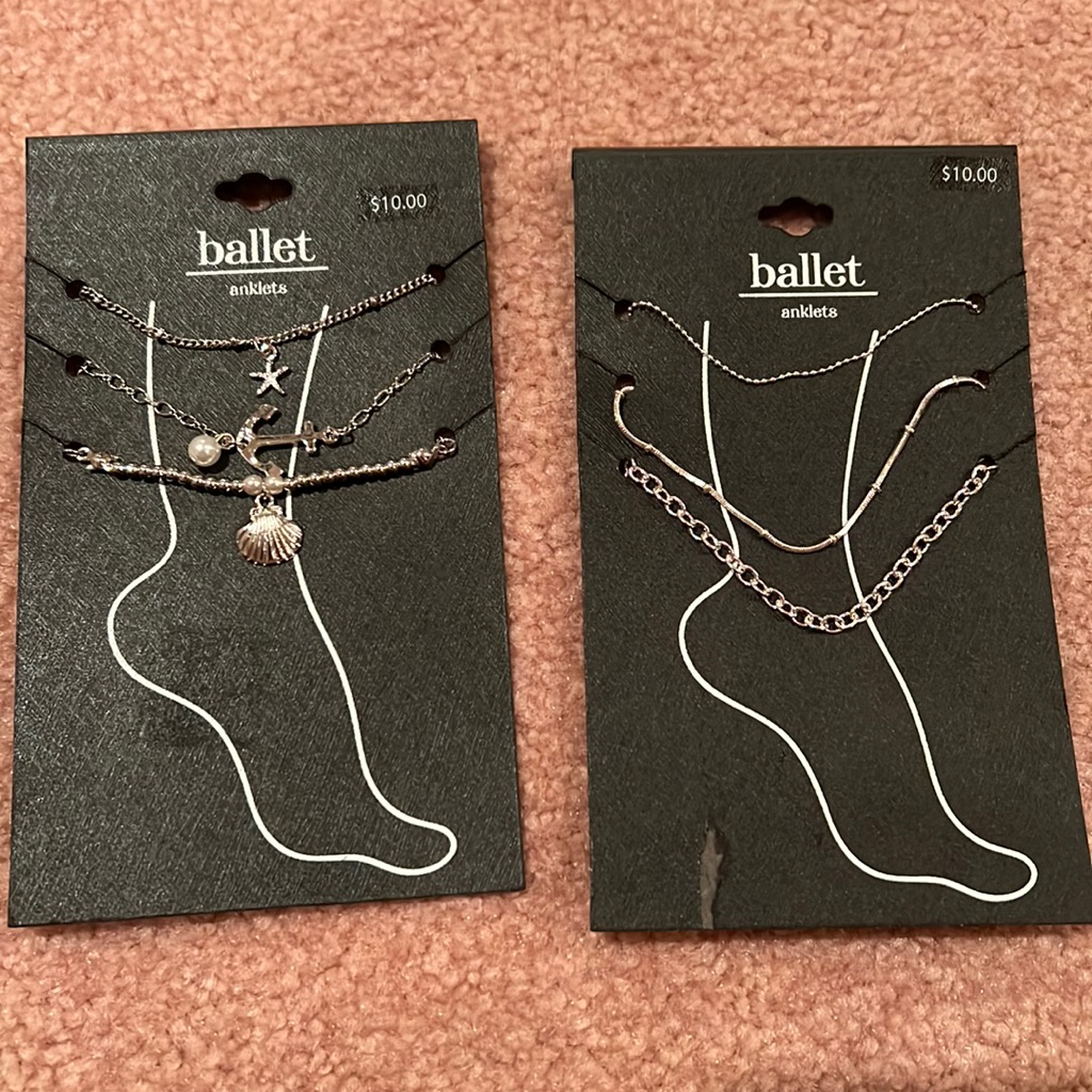 Nwt 6 Adjustable Ankle Bracelets